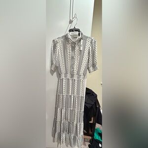 Tahari Polka Dot Midi Dress